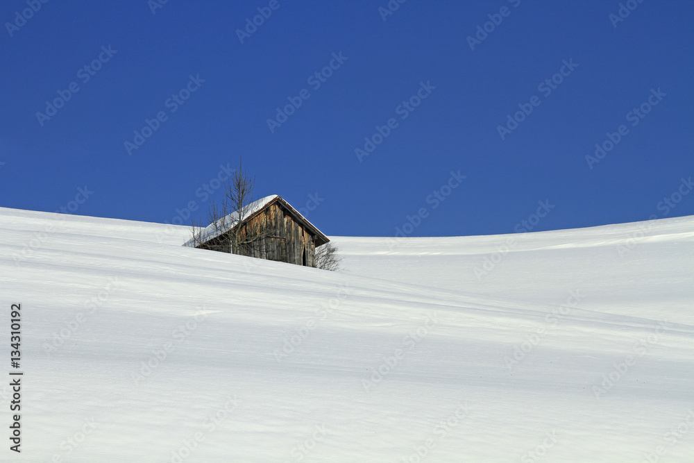 Heustadel - Hütte - Alpe - Winter - Allgäu - einsam - Pulverschnee Heustadel - Hütte - Alpe - Winter - Allgäu - einsam - Pulverschnee
