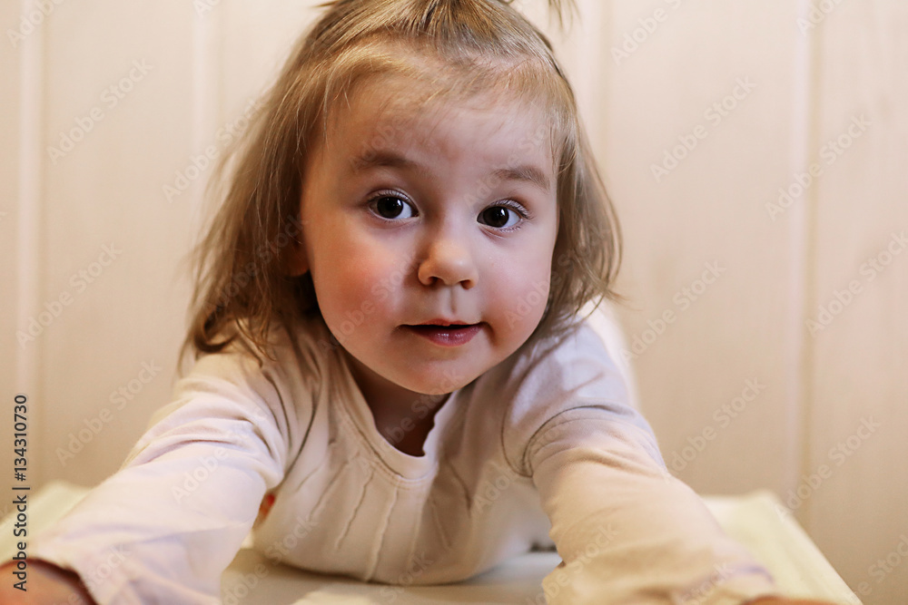 small kid smiling and have fun white background small kid smiling and have fun white background