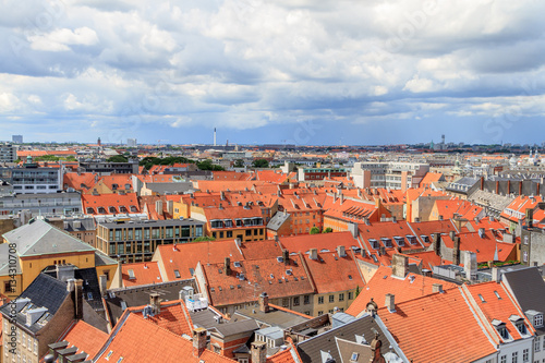 Copenhagen City, Denmark, Scandinavia. Beautiful summer day, view from the roof