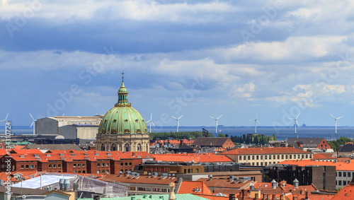 Copenhagen City, Denmark, Scandinavia. Beautiful summer day, view from the roof