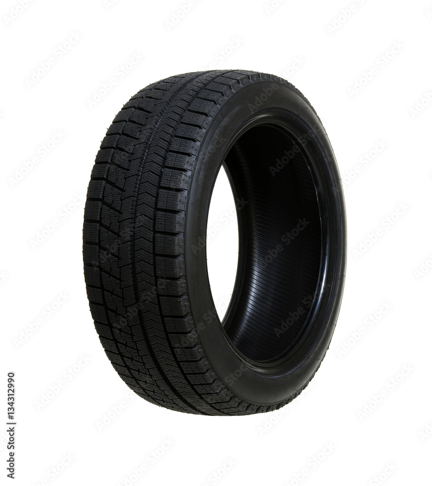 Car tire isolated on white