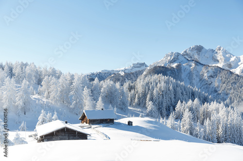 Amazing winter landscape in Austrian Alps