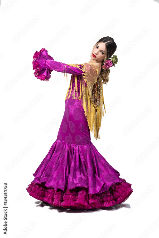 Portrait of young Flamenco dancer in beautiful dress Portrait of young Flamenco dancer in beautiful dress