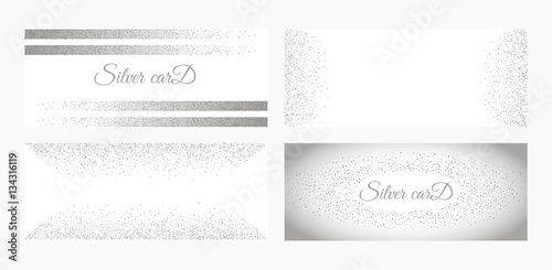Vector set silver banner on white background. Silver and platinu