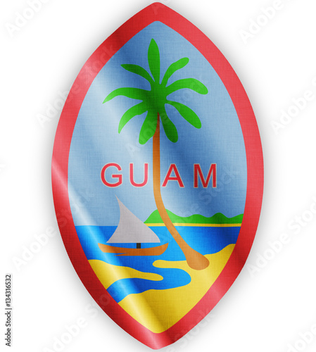 Guam seal waving flag close