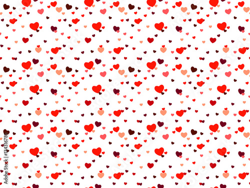 Valentine s day seamless pattern. Hearts of different colors. It can be used as greeting card  poster  background. Vector. Abstract.