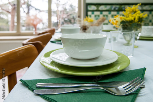 A table served for dinner