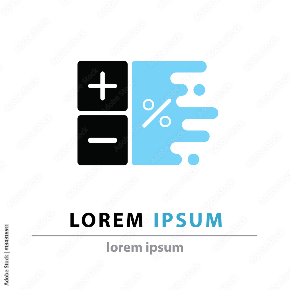 Business logo.Plus, minus icons. Business logo.Plus, minus icons.