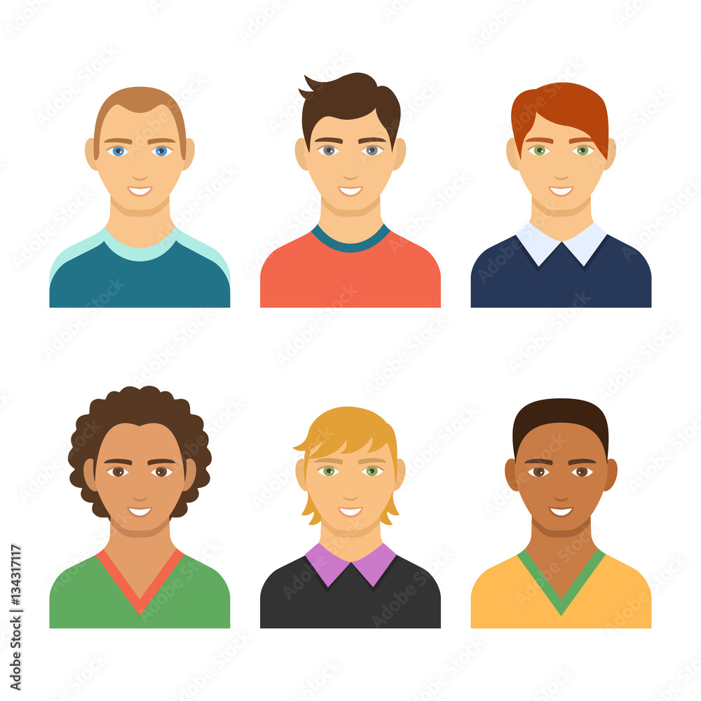 Set of business avatar peoples in flat colorful style. Set of business avatar peoples in flat colorful style.