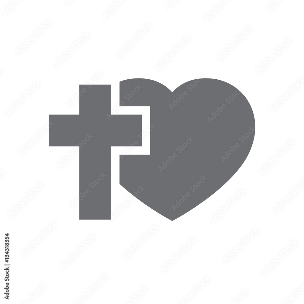 Heart and Christian cross. Vector illustration. Heart and Christian cross. Vector illustration.