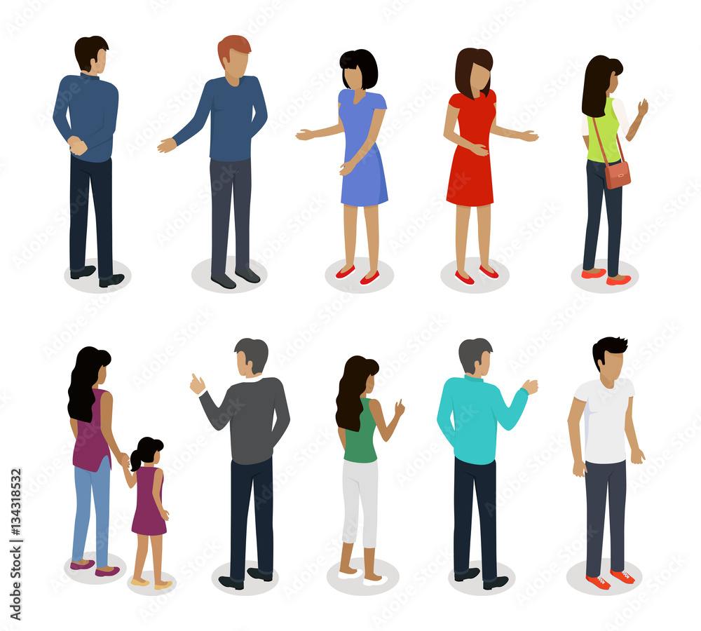 Set of Customers and Sellers Characters Vector Set of Customers and Sellers Characters Vector