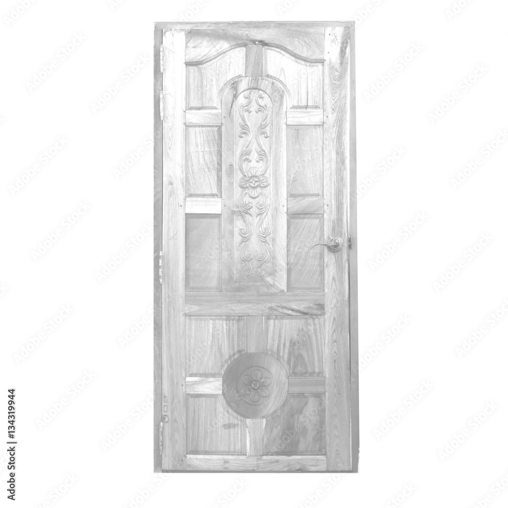 Wooden door white isolated on white background Wooden door white isolated on white background