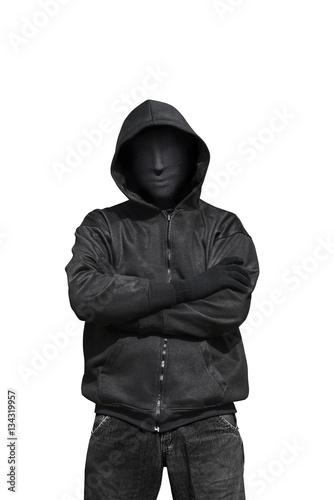 Fotografie Portrait of man wearing anonymous mask
