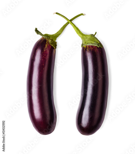 Wallpaper Mural Two ripe fresh eggplants isolated on white background Torontodigital.ca