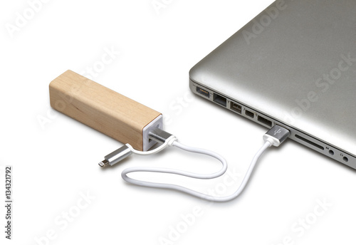 Wooden portable external power bank  for emergency phone recharg