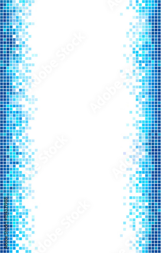 Blue and white mosaic vector template with copy space.