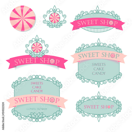 Sweet Shop. icon, trademark, signboard. Confectionery. Vector