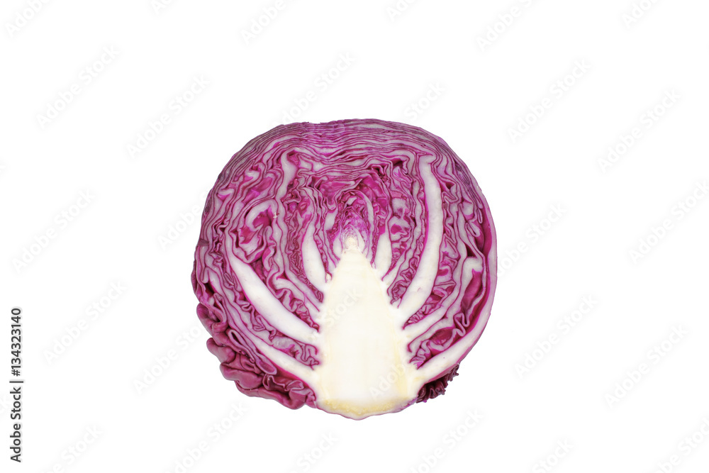 Half of ripe red cabbage