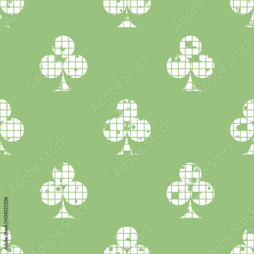 Seamless vector abstract pattern background with icons of playings cards Grunge texture with attrition, cracks and ambrosia. Old style design Graphic illustration. Series of Gaming, Gambling Patterns