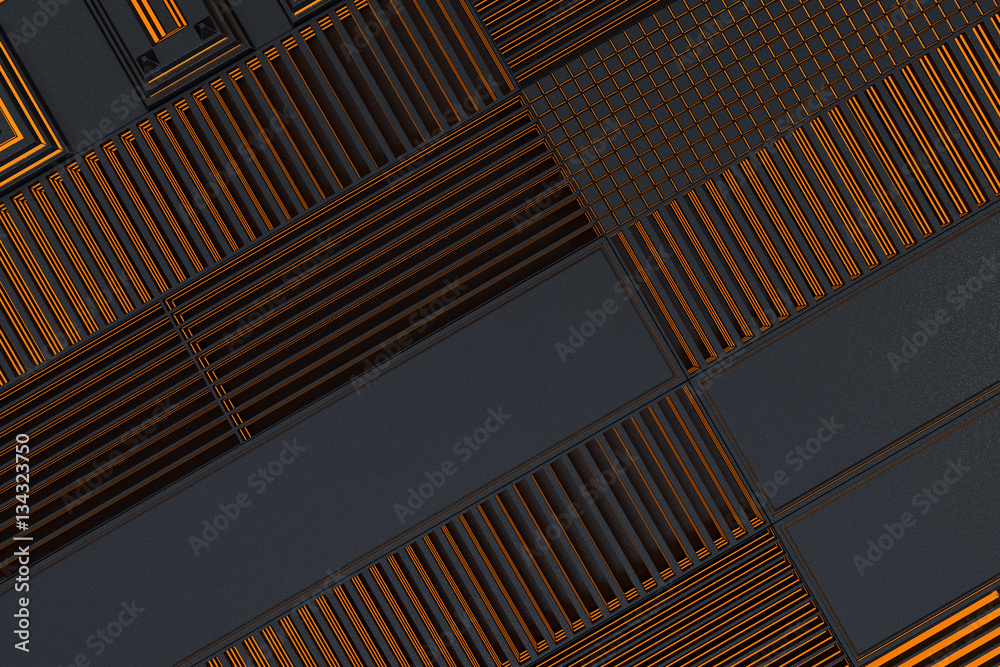 Obraz premium Futuristic technological or industrial background made from meta