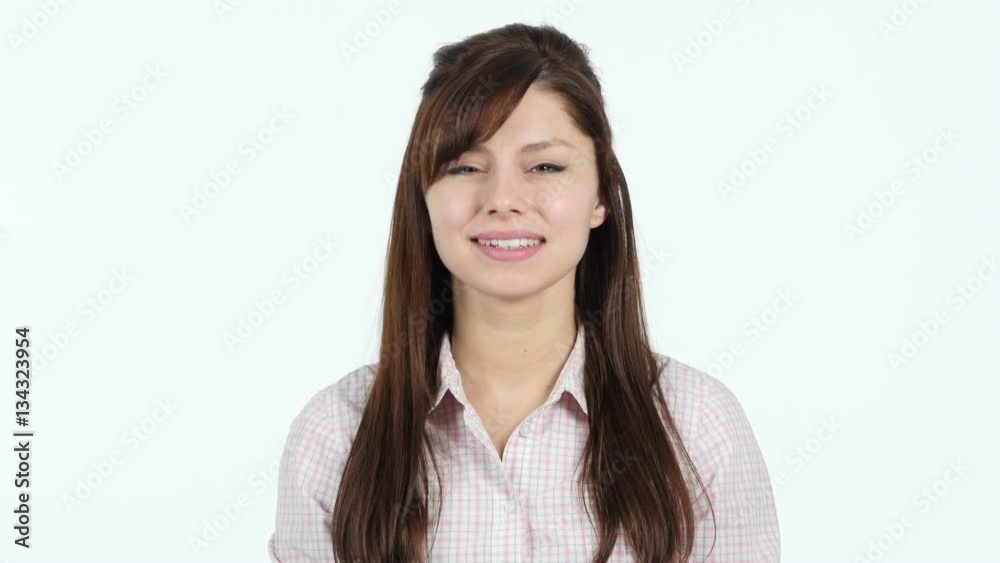 Shaking Head to Agree, Yes by Young Girl Shaking Head to Agree, Yes by Young Girl