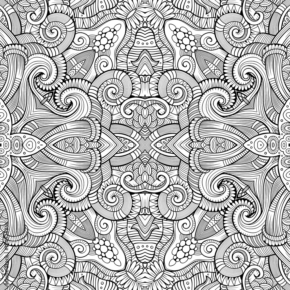 Fototapeta premium Abstract vector ethnic sketchy background