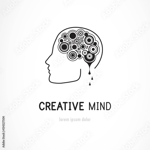 Creative mind - business vector logo template concept illustration. Abstract human brain sign.