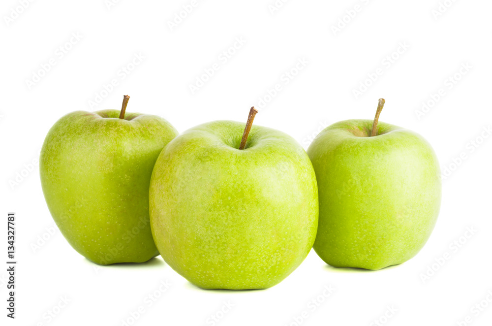 Three big green apples