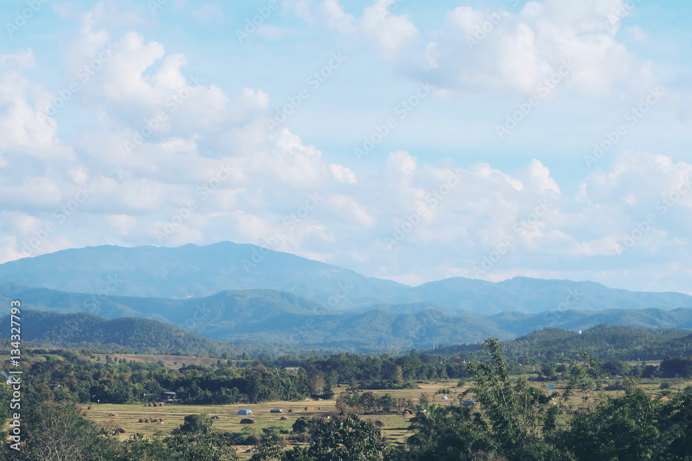 Beautiful green nature mountain and sky view from Northern part of Thailand Beautiful green nature mountain and sky view from Northern part of Thailand