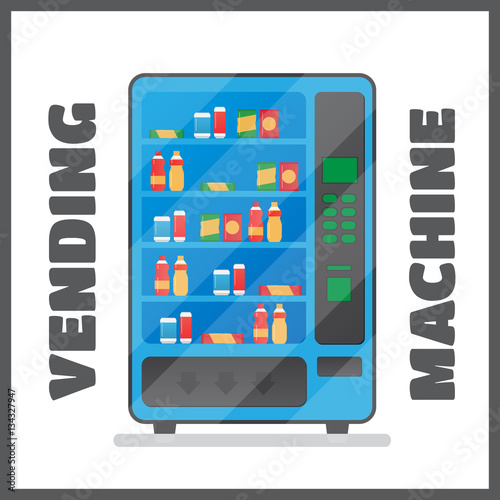 Vending machine with snacks and drinks