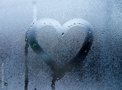 Heart on Wet Glass