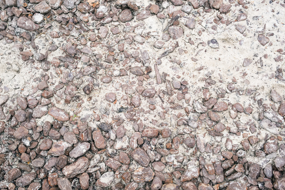 .Fragment of old stone pavement surface texture as a background, top view, horizontal .Fragment of old stone pavement surface texture as a background, top view, horizontal
