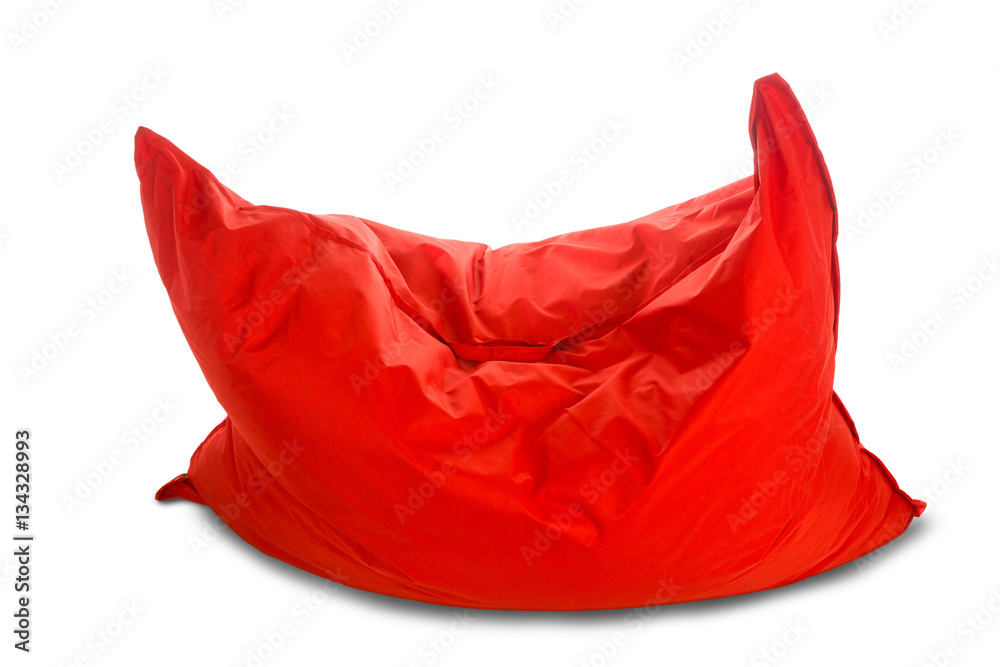 Soft big red square shaped beanbag sofa chair