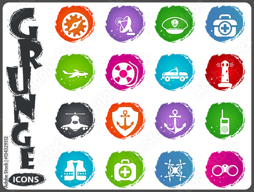 Coast Guard icons set