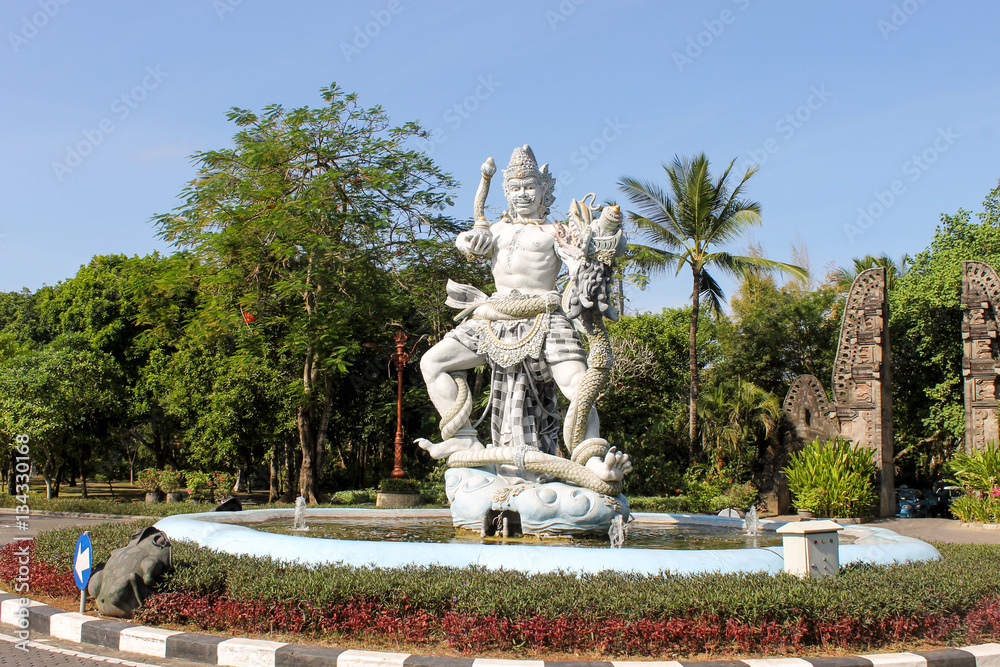 White Statue at the street in Bali