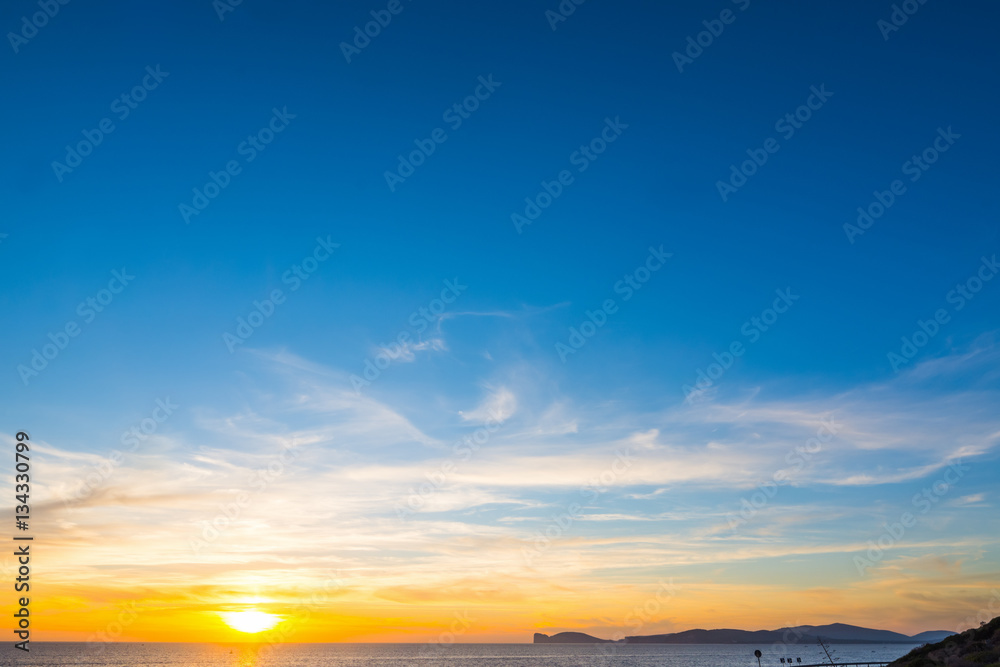 Colorful sunset in Sardinia