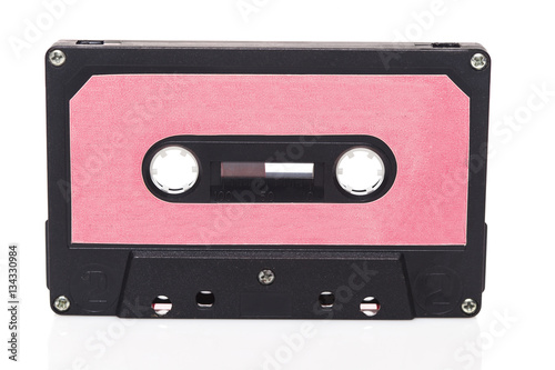 Retro audio cassette isolated on white background
