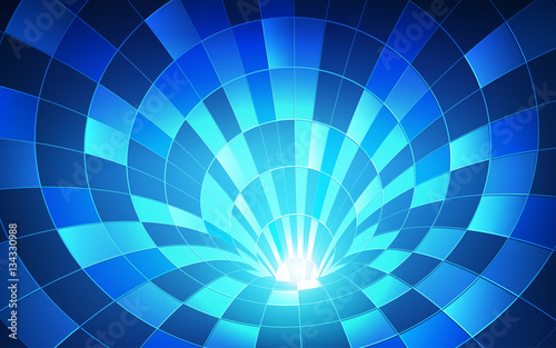 3D circle futuristic tunnel in technological theme, concept of digital gateway, abstract technology background