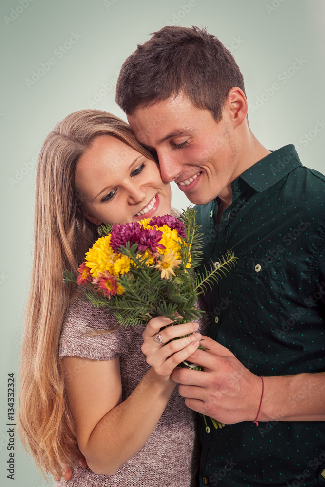 Beautiful flirting couple in love Beautiful flirting couple in love
