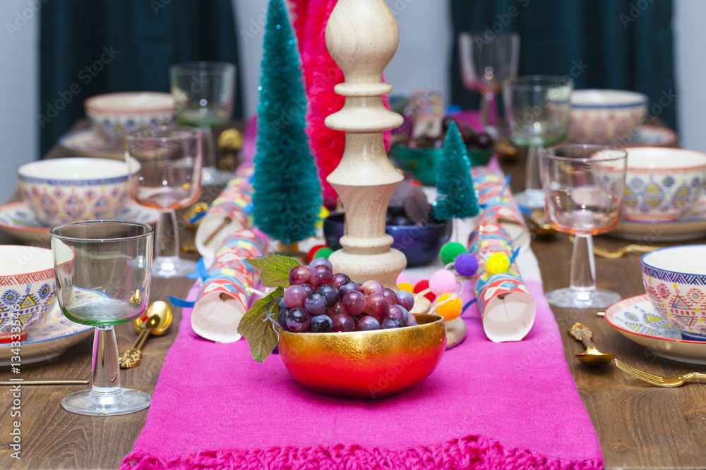 Table served for celebrating Christmas
