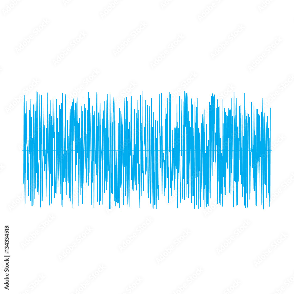 blue sound wave on white background. sound wave sign. blue sound wave on white background. sound wave sign.