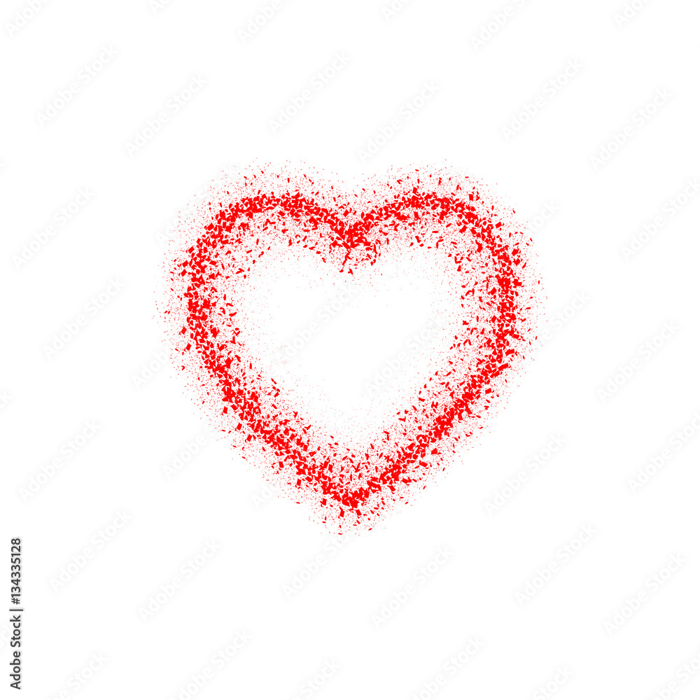 Abstract vector red heart. Isolated on white. Abstract vector red heart. Isolated on white.