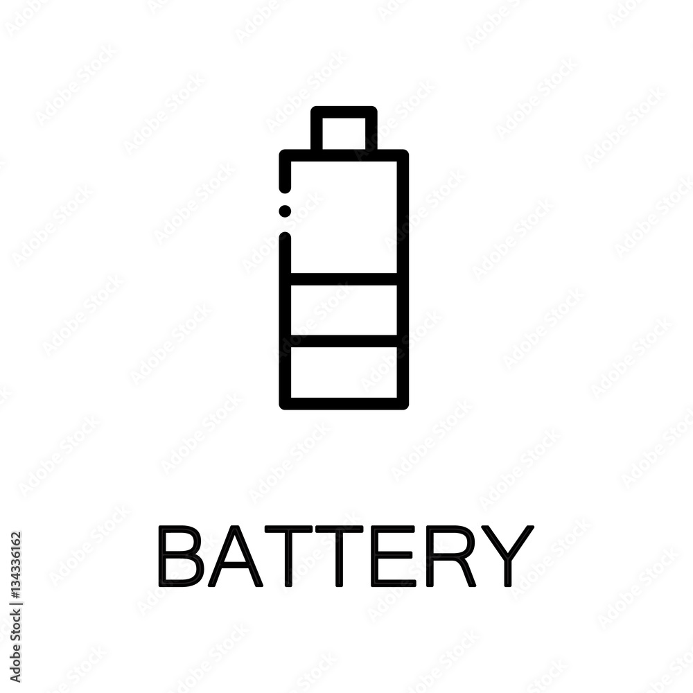 Battery flat icon or logo for web design. Battery flat icon or logo for web design.