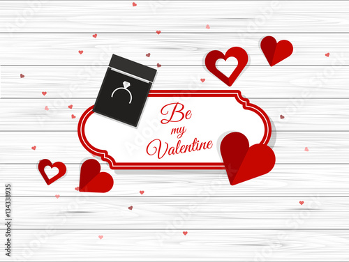 Vector Top View of Valentine's Day Elements on Desktop