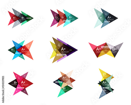 Free Download Colorful arrow option infographics banners, business geometric templates - GFXLoad