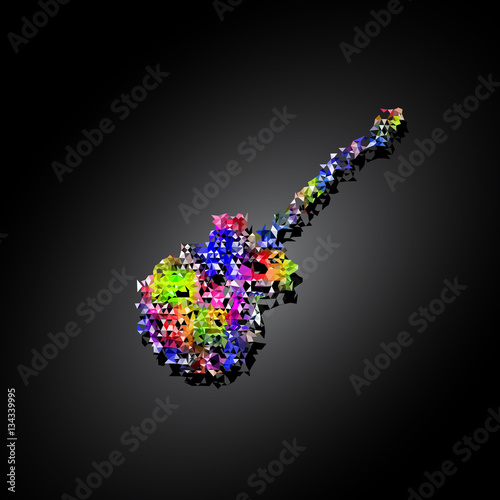 Guitar polygon color easy all editable