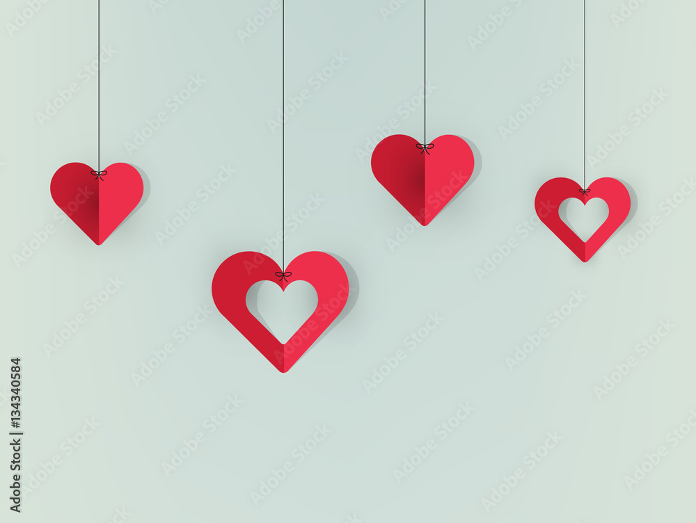 Hanging Valentine's Day Cut Out Paper Hearths