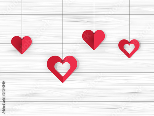 Hanging Valentine's Day Cut Out Paper Hearths