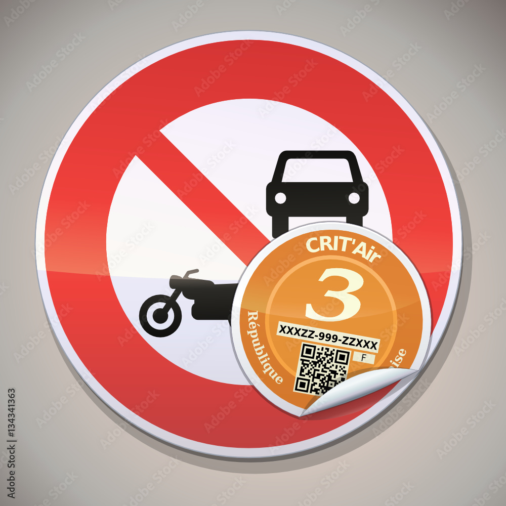 Circulation restreinte aux véhicules avec vignette CRIT'Air  3 orange