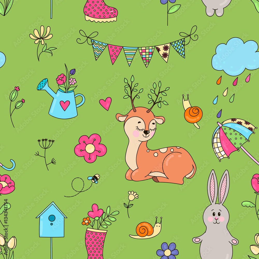 Vector seamless pattern Easter theme. Vector seamless pattern Easter theme.